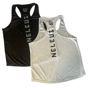 Neleus Mens 2 Pack Mesh Athletic Tank Tops Black Grey Racerback Training Size M
